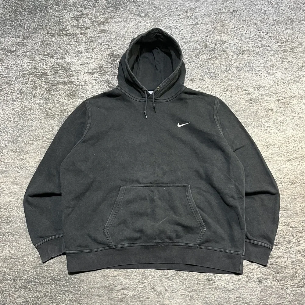 Nike Hoodie Mens XXL Black Pullover Sweatshirt‎ Mini Swoosh Vintage Y2K